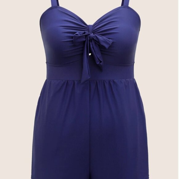 BloomChic Plus Size 2XL Surplice Neckline Belted Plain One-Piece Swimsuit us18 - Picture 4 of 4